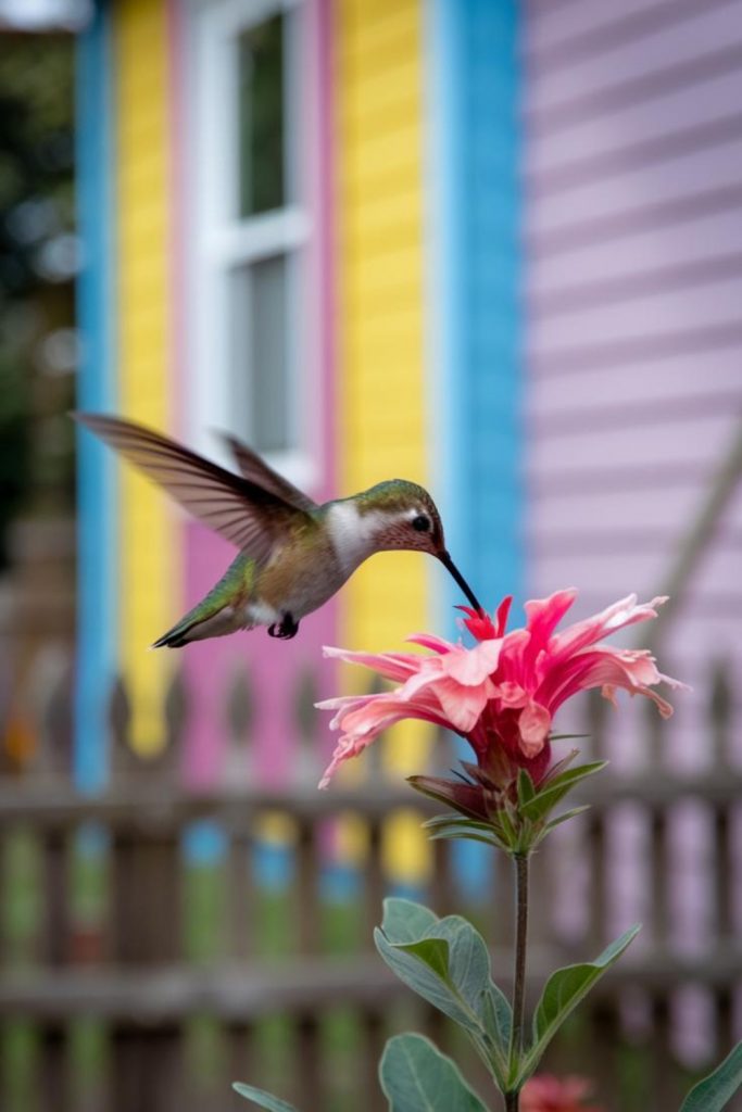 a hummingbird feeding from a Nectar flower