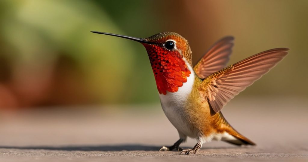 a hummingbird with its wings spread