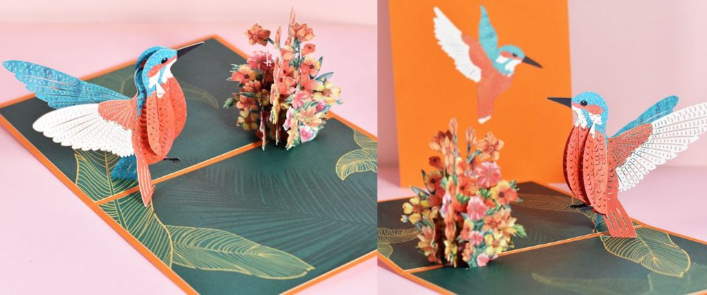 a close up of a hummingbird card