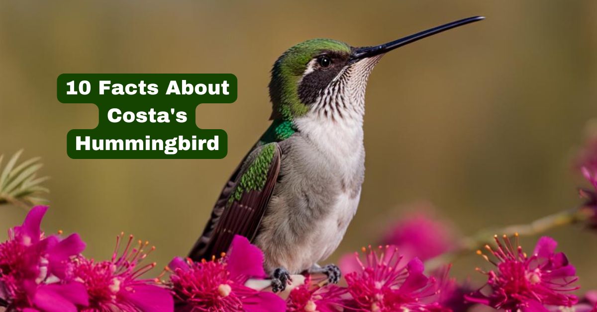 a Costa's Hummingbirds sitting on a flower