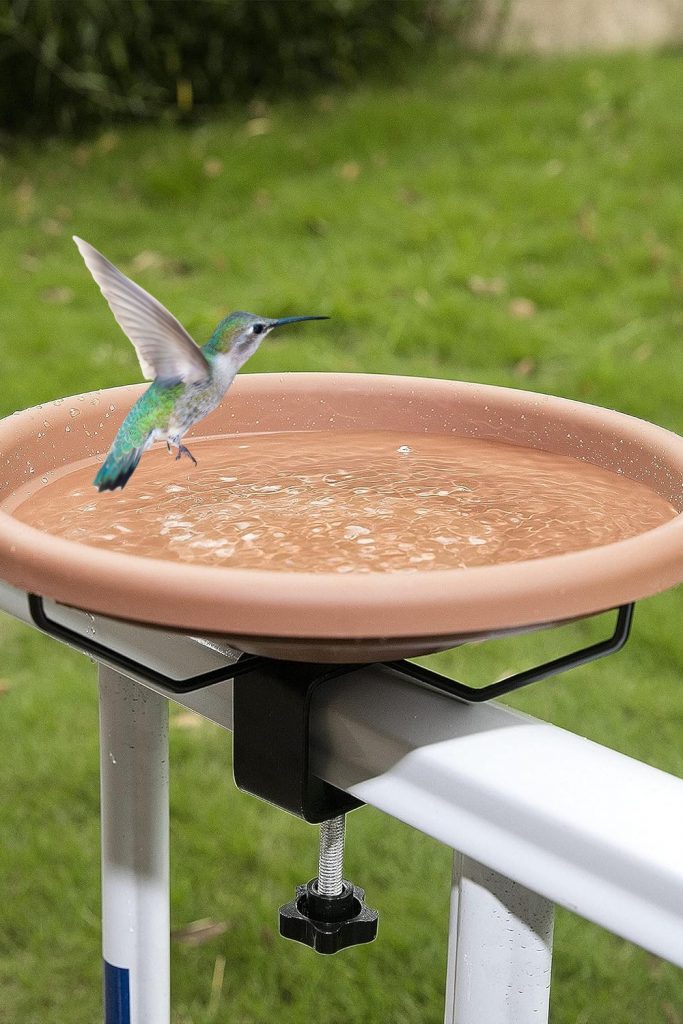 Deck-Mounted Bird Bath with Detachable Bowl