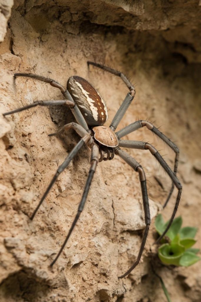 a large spider on a rock