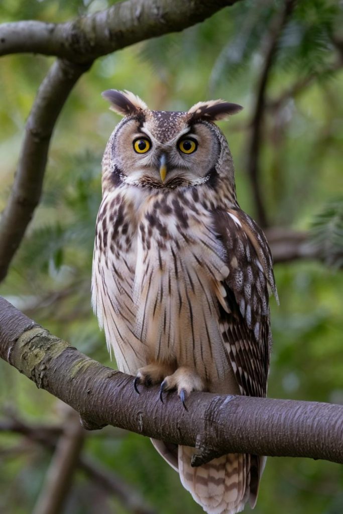 an owl sitting on a branch