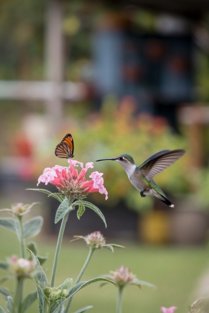 Hummingbirds Chasing Away Butterflies