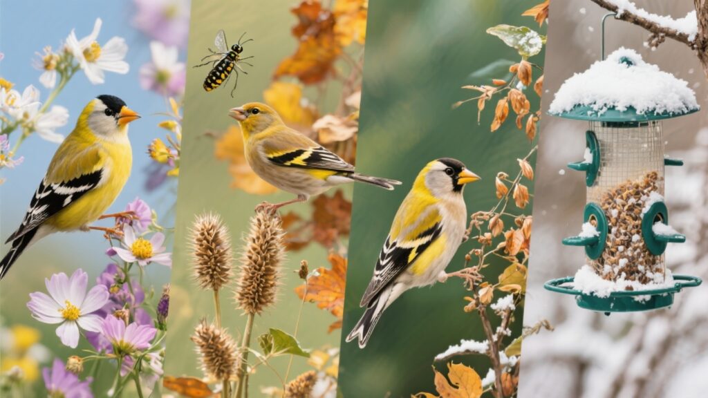 What Do Goldfinches Eat - Goldfinch seasonal feeding patterns
