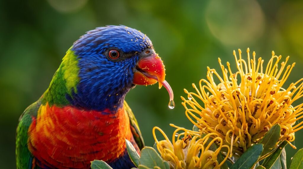 rainbow lorikeets eat nectar pollen